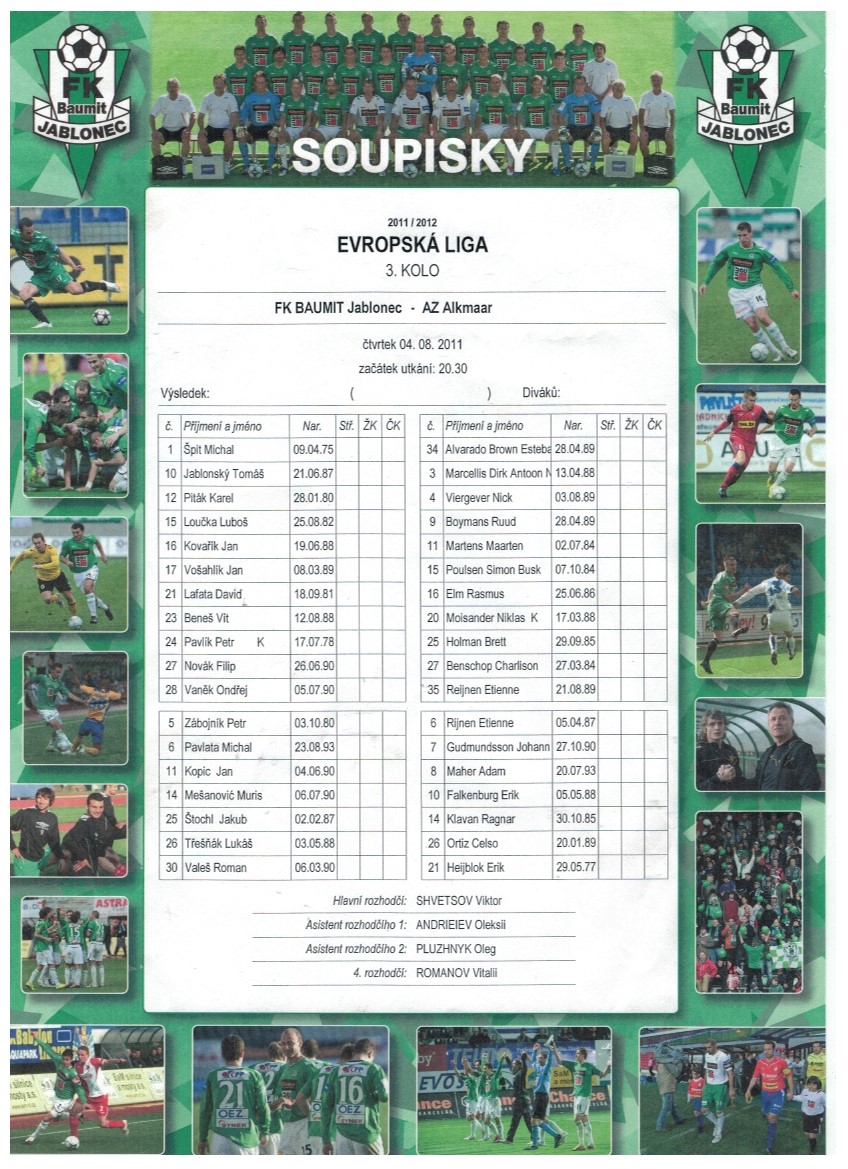 AZ Programma 4-aug-2011 Jablonec uit